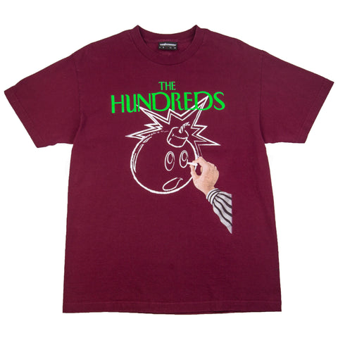 The Hundreds Maroon Chalk Adam Bomb Tee PRE-OWNED