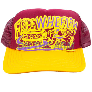 Kapital Burgundy/Gold Free Wheelin Trucker Hat