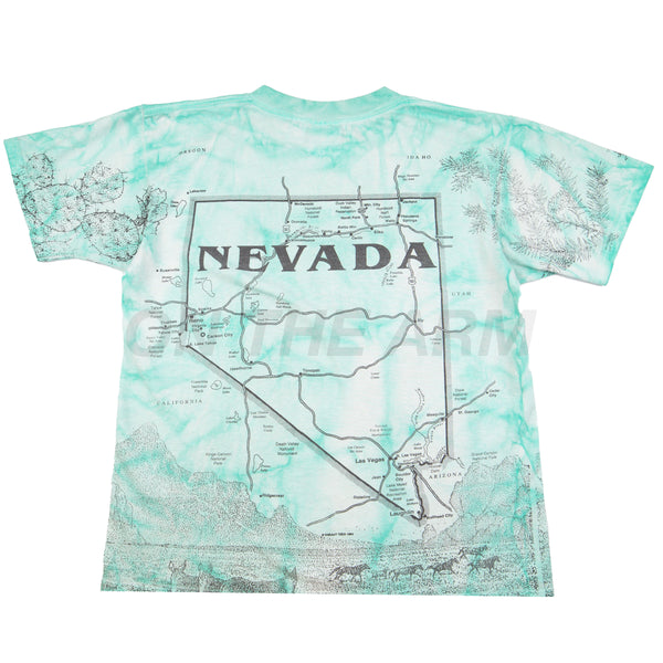 Vintage Blue Dyed Nevada All Over Print Tee (2000's)