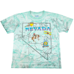Vintage Blue Dyed Nevada All Over Print Tee (2000's)
