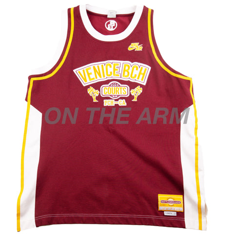 Vintage Maroon Nike Venice Beach Courts Jersey (2000's)