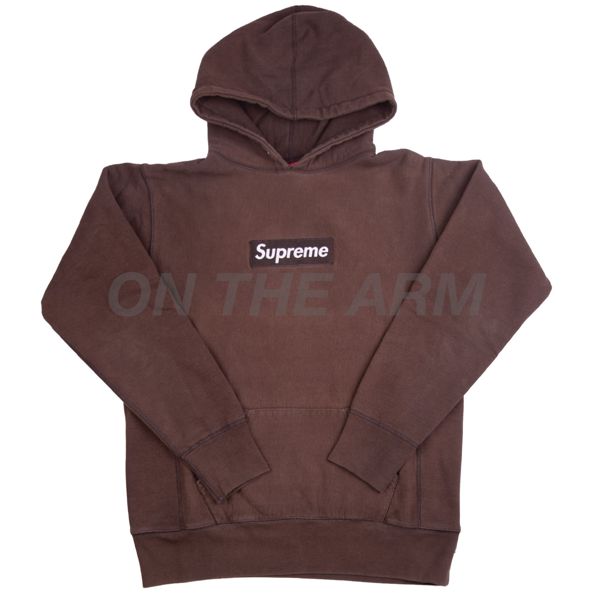 Supreme Brown Brown Box Logo Hoodie 2003 USED On The Arm