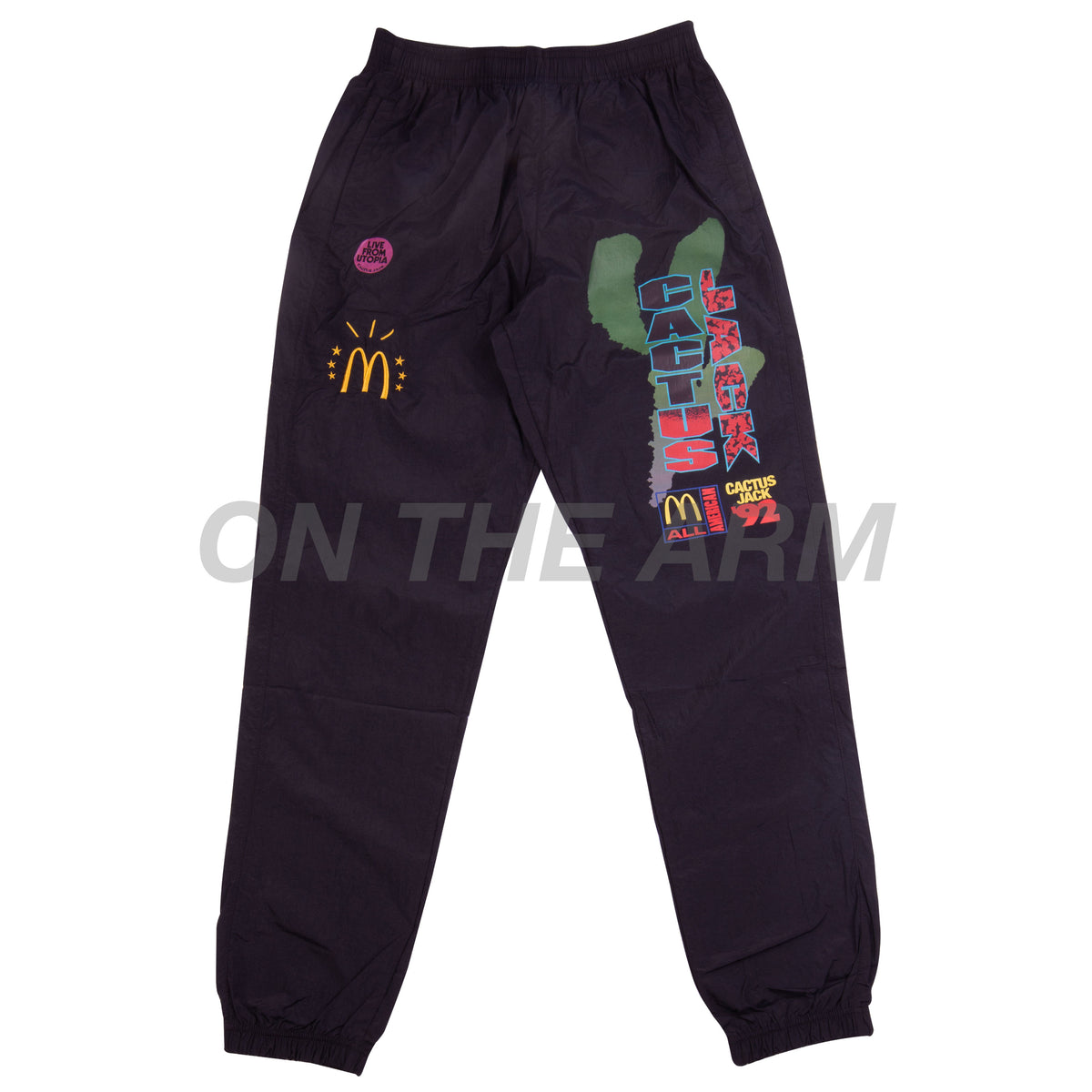 Travis Scott Black McDonalds All American Nylon Pants – On The Arm