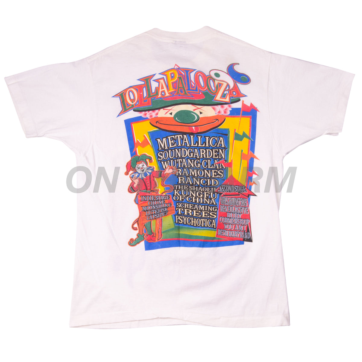 Vintage White Metallica Lollapalooza Tee (1996) – On The Arm