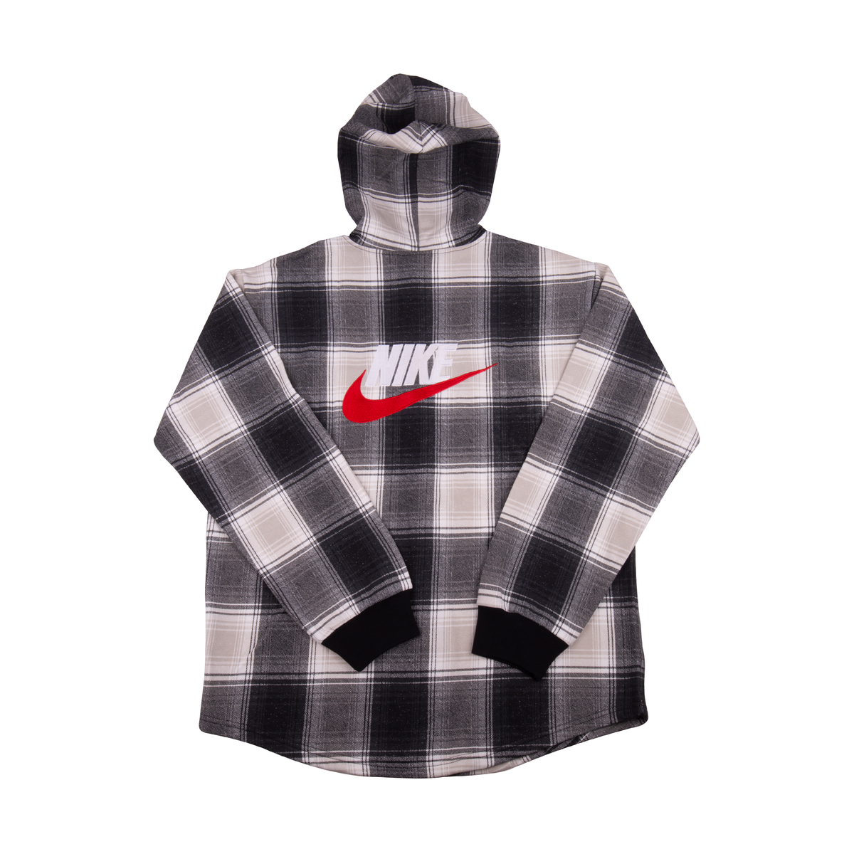 Supreme Nike Black Flannel Hoodie On The Arm