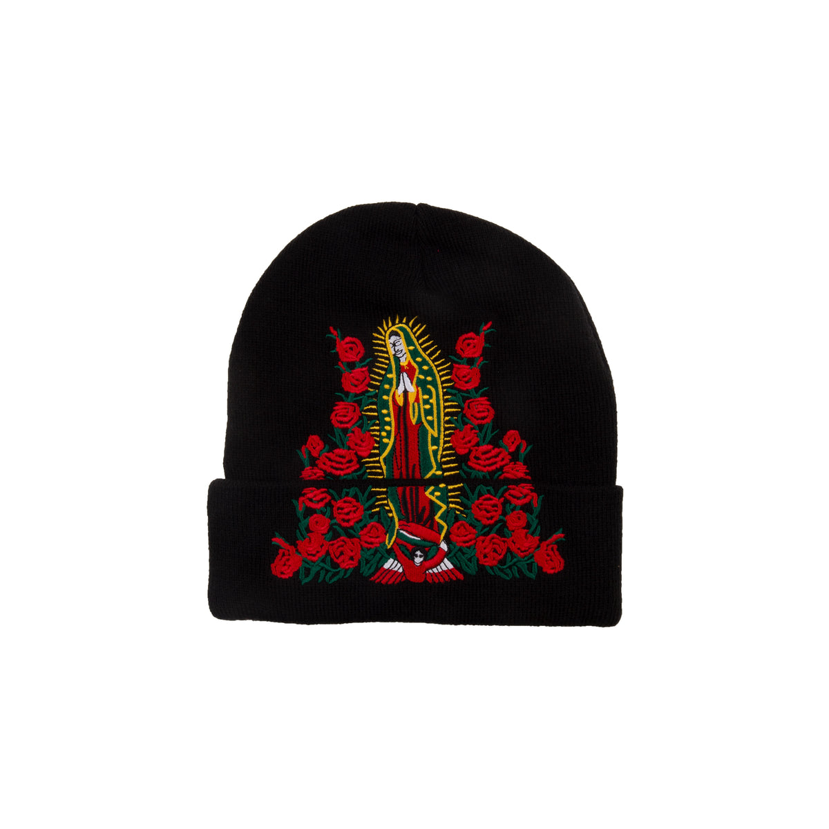 Supreme Black Guadalupe Beanie – On The Arm