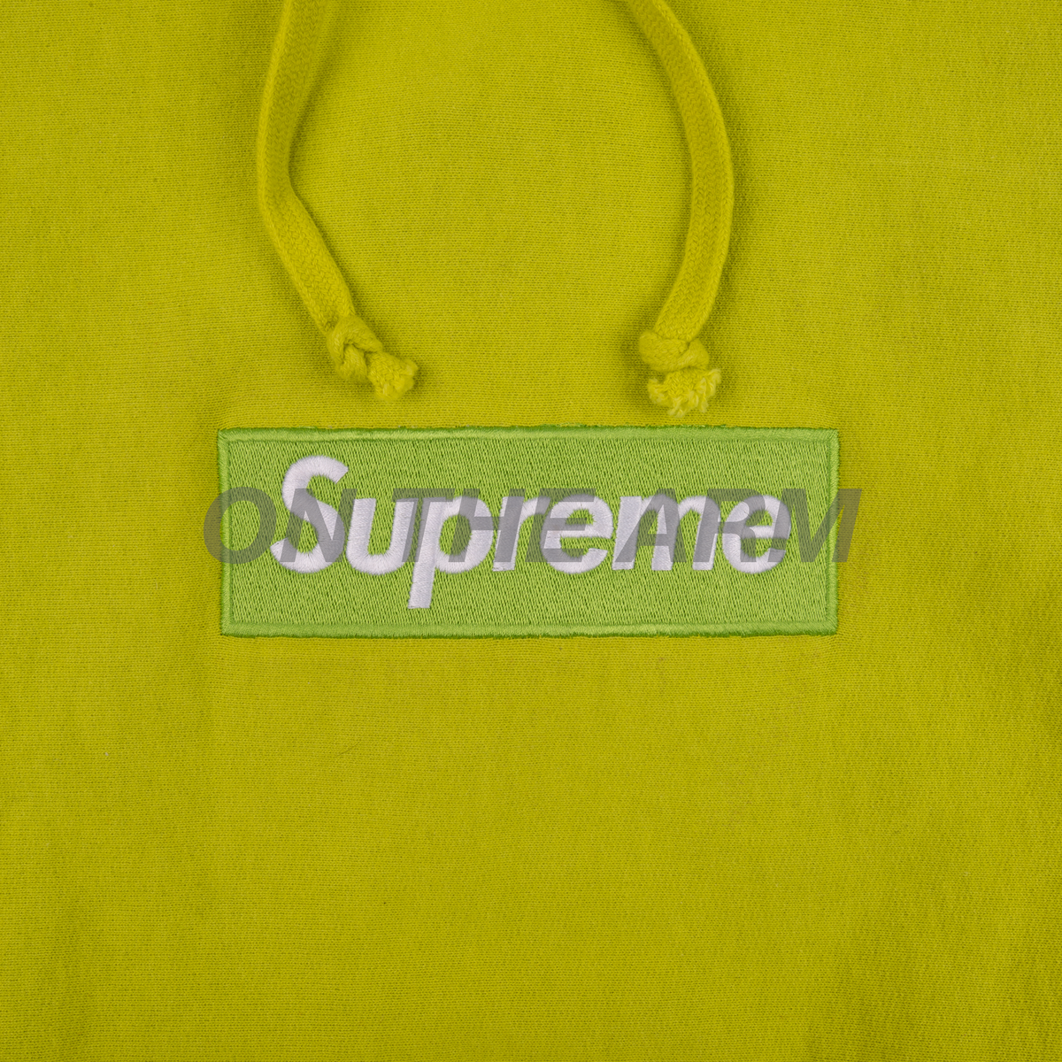 Supreme Light Green on Acid Box Logo Hoodie Sample On The Arm