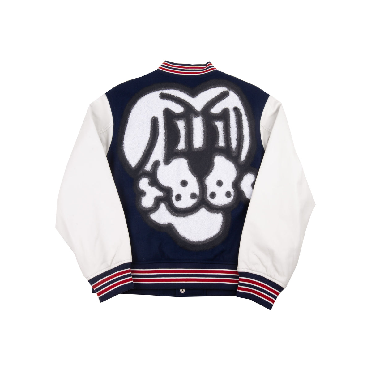 Supreme Navy Bones Varsity Jacket – On The Arm