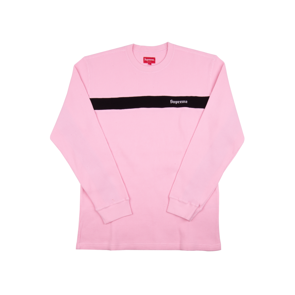 Supreme Pink Panel Stripe Waffle Thermal Top – On The Arm