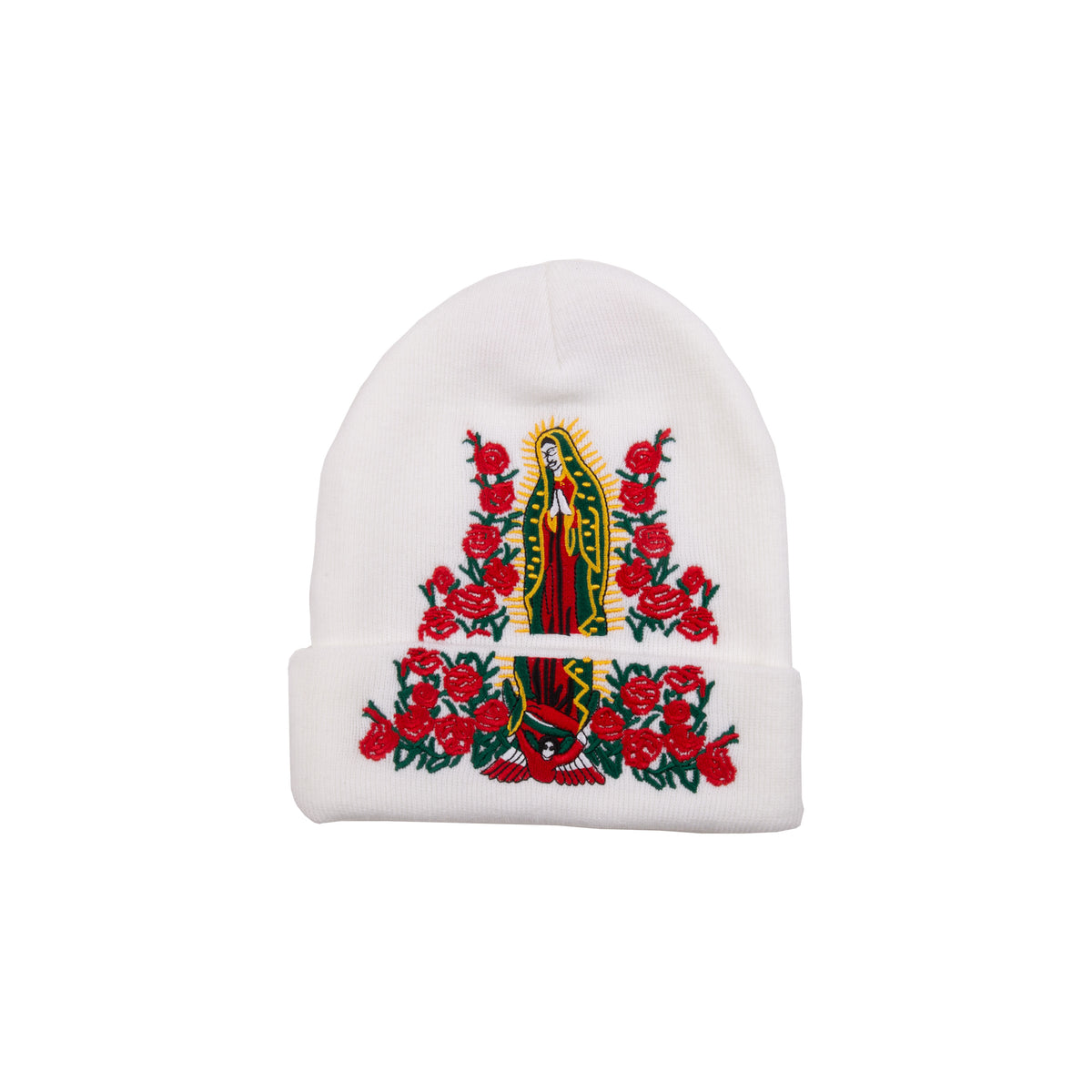 Supreme White Guadalupe Beanie – On The Arm