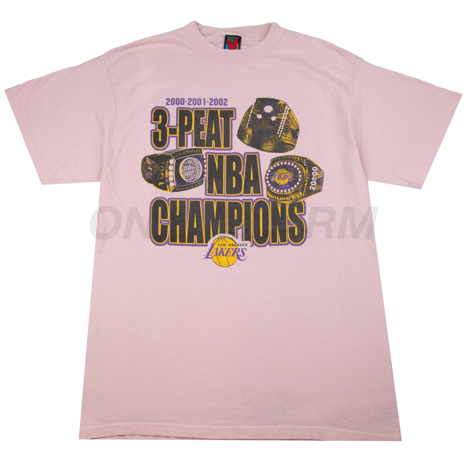 Vintage Pink Lakers 3 Peat Tee (2002)