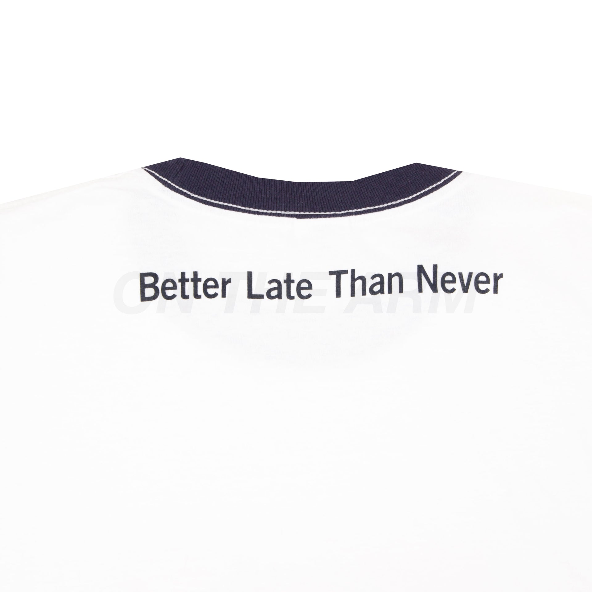 Vintage White/Navy 40 Year Old Virgin Promo Ringer Tee (2005)