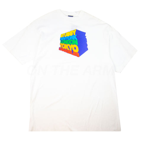 Stussy White 4 Cities Tee (2000's)