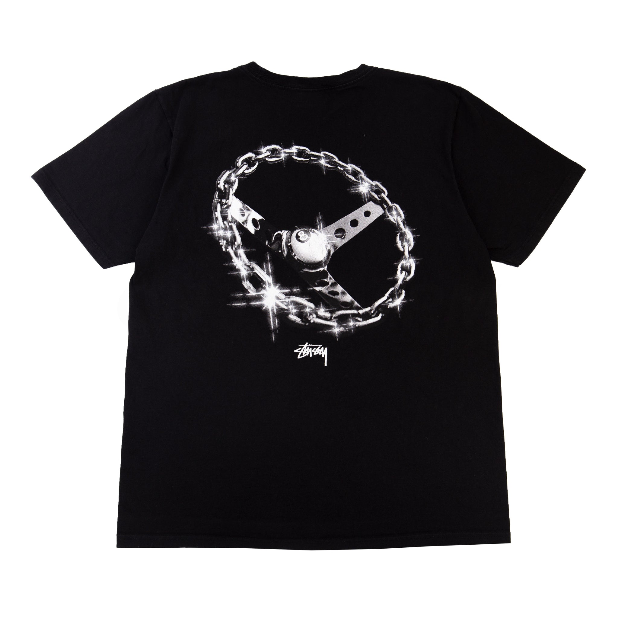 Stussy Black 8 Ball Wheel Tee PRE-OWNED
