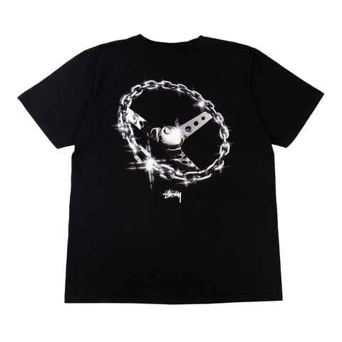Stussy Black 8 Ball Wheel Tee PRE-OWNED