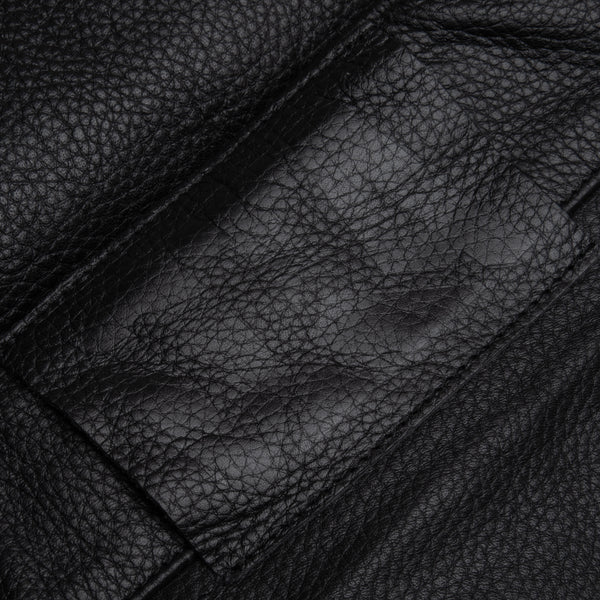 OTA Black Choppa Tumbled Leather Shorts