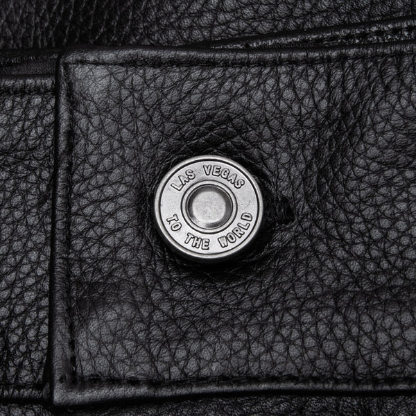 OTA Black Choppa Tumbled Leather Shorts