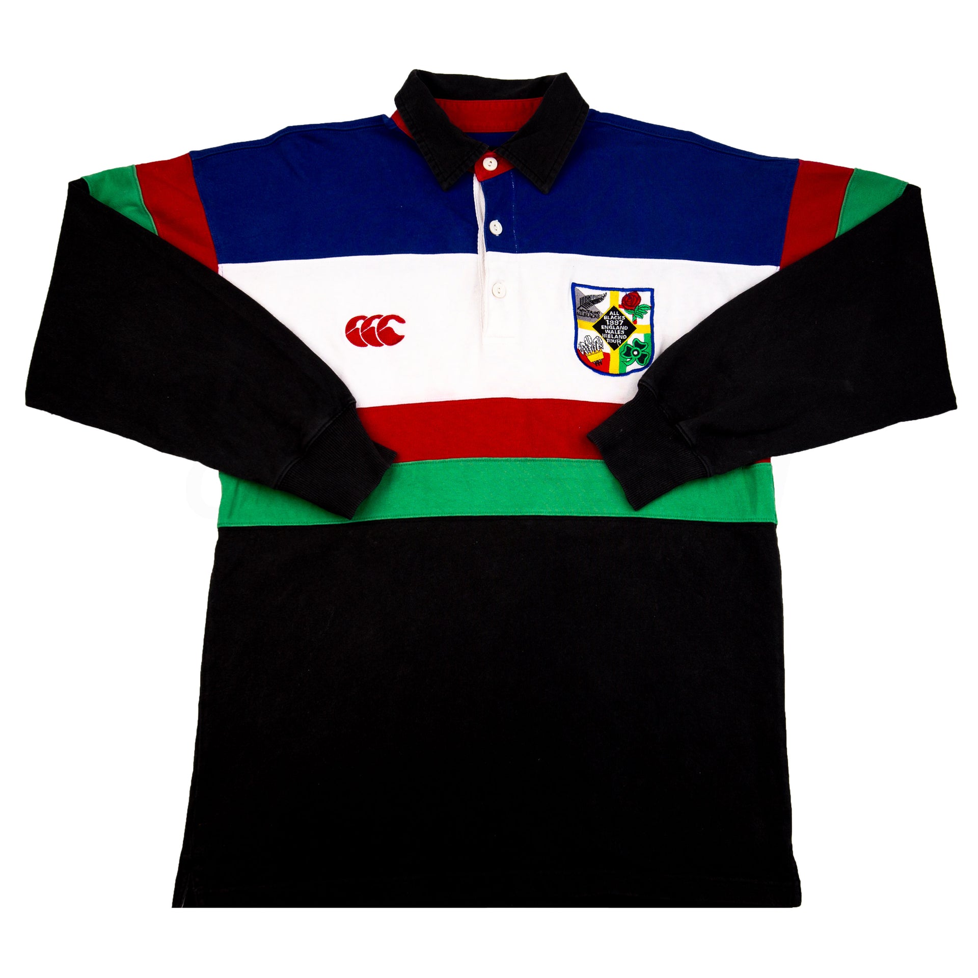 Vintage Black AllBlacks Tour Split Rugby Top (1997)