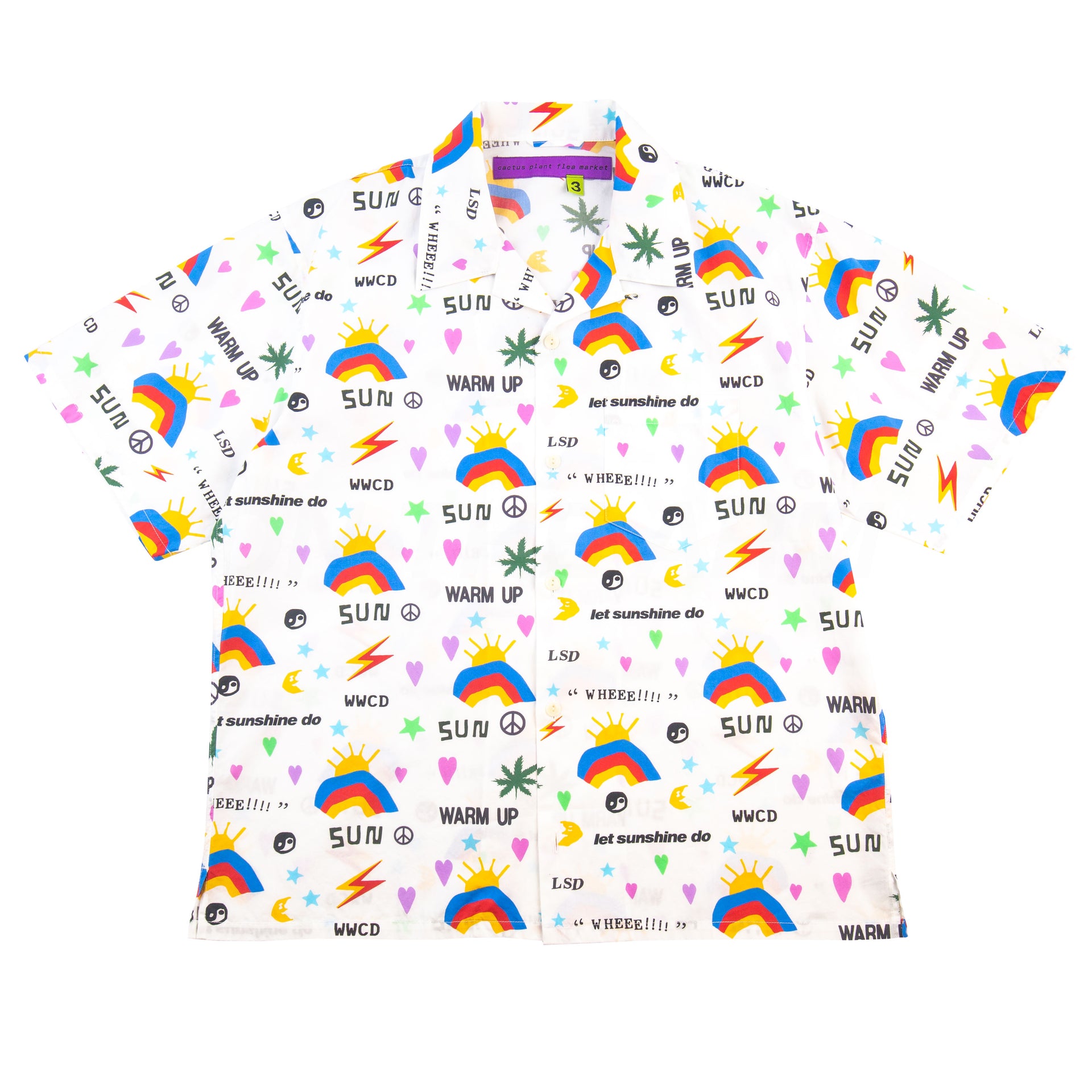 CPFM White LSD Aloha Button Up Shirt
