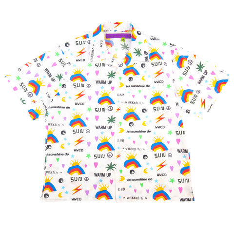 CPFM White LSD Aloha Button Up Shirt