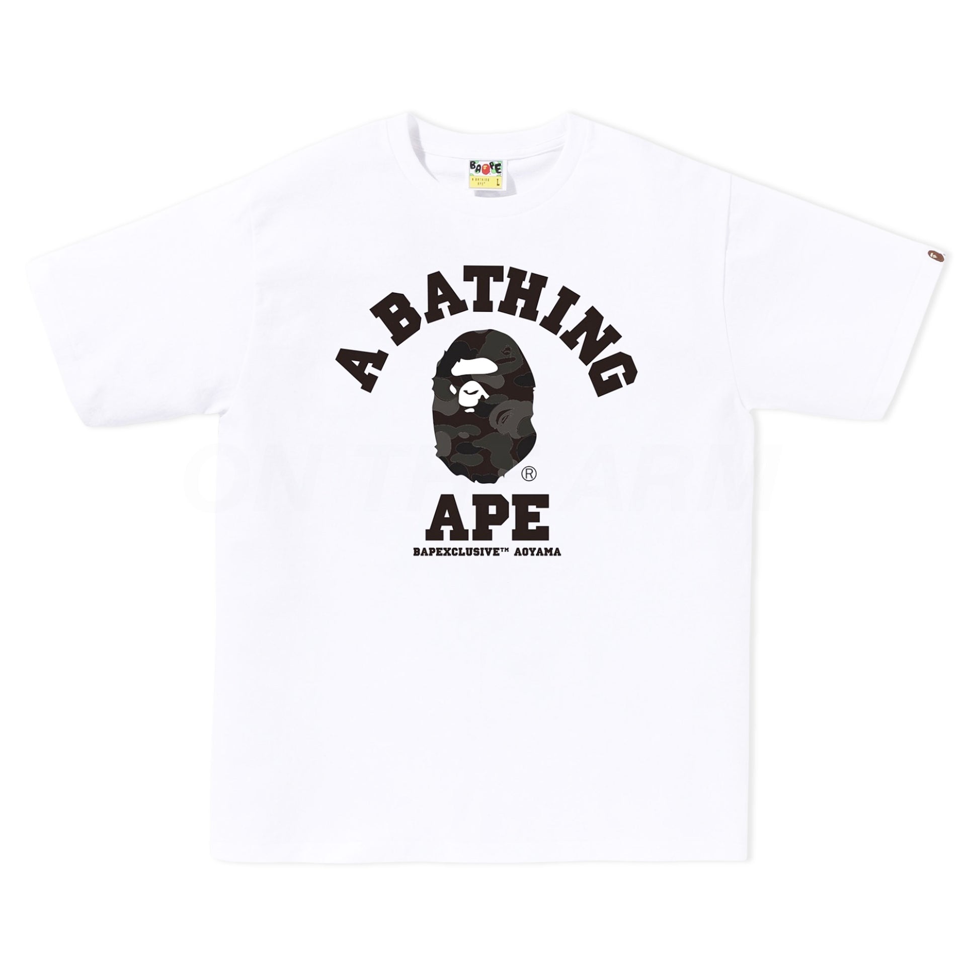 Bape White Aoyama Exclusive College Tee