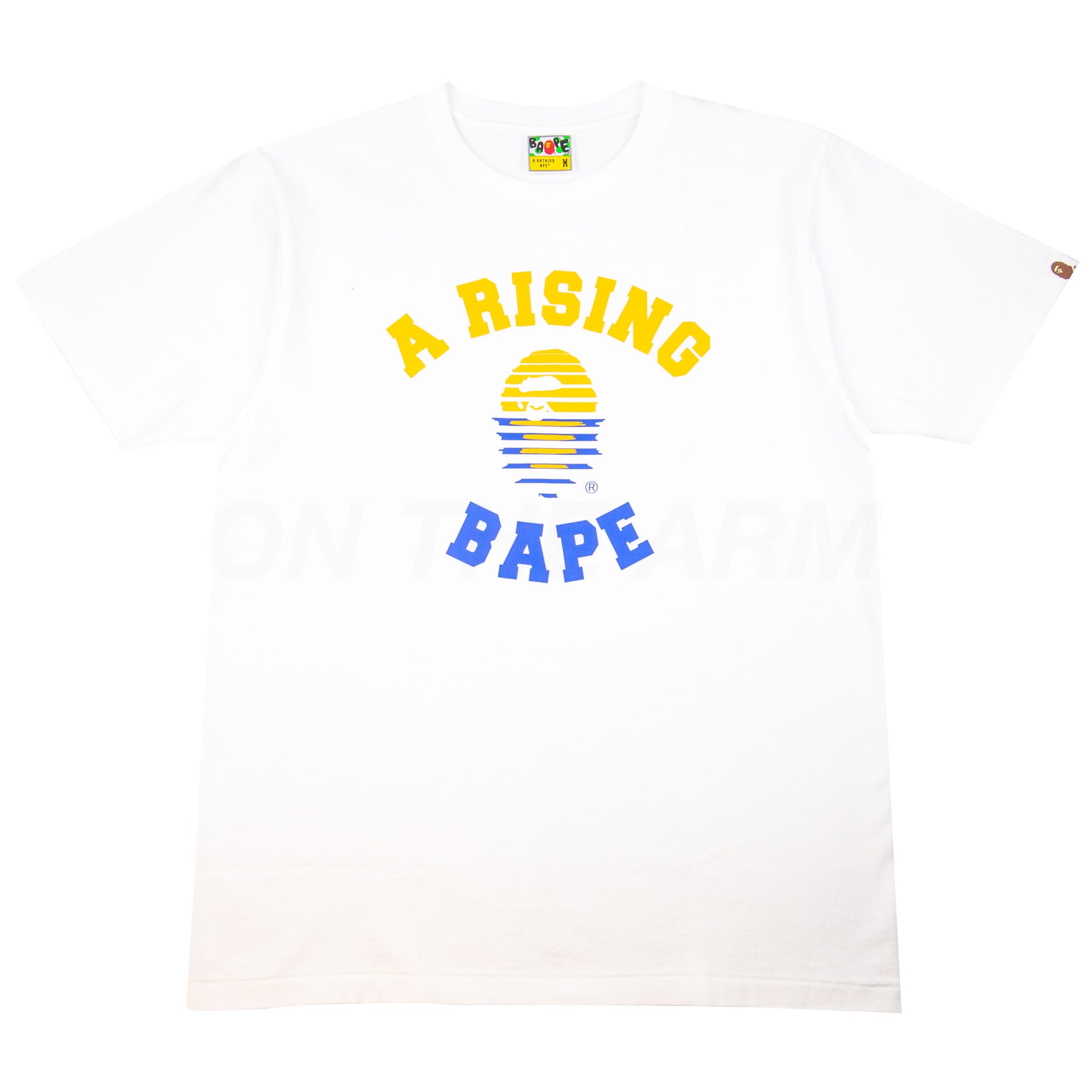 Bape White A Rising Bape College Tee