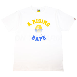 Bape White A Rising Bape Ape Head Tee