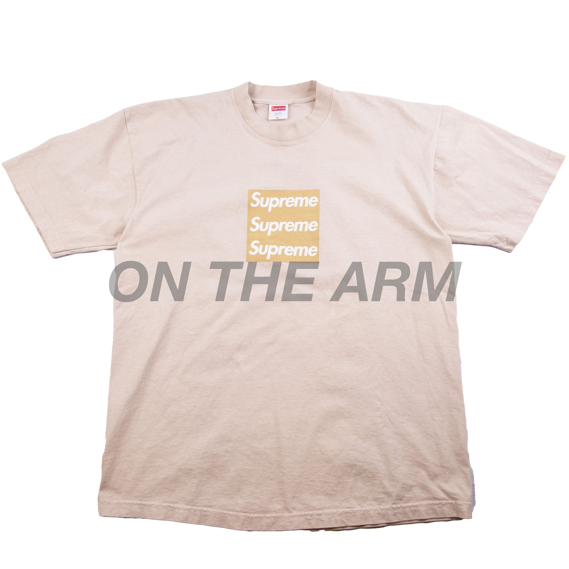 Asspizza Khaki Triple Box Logo Tee PRE-OWNED