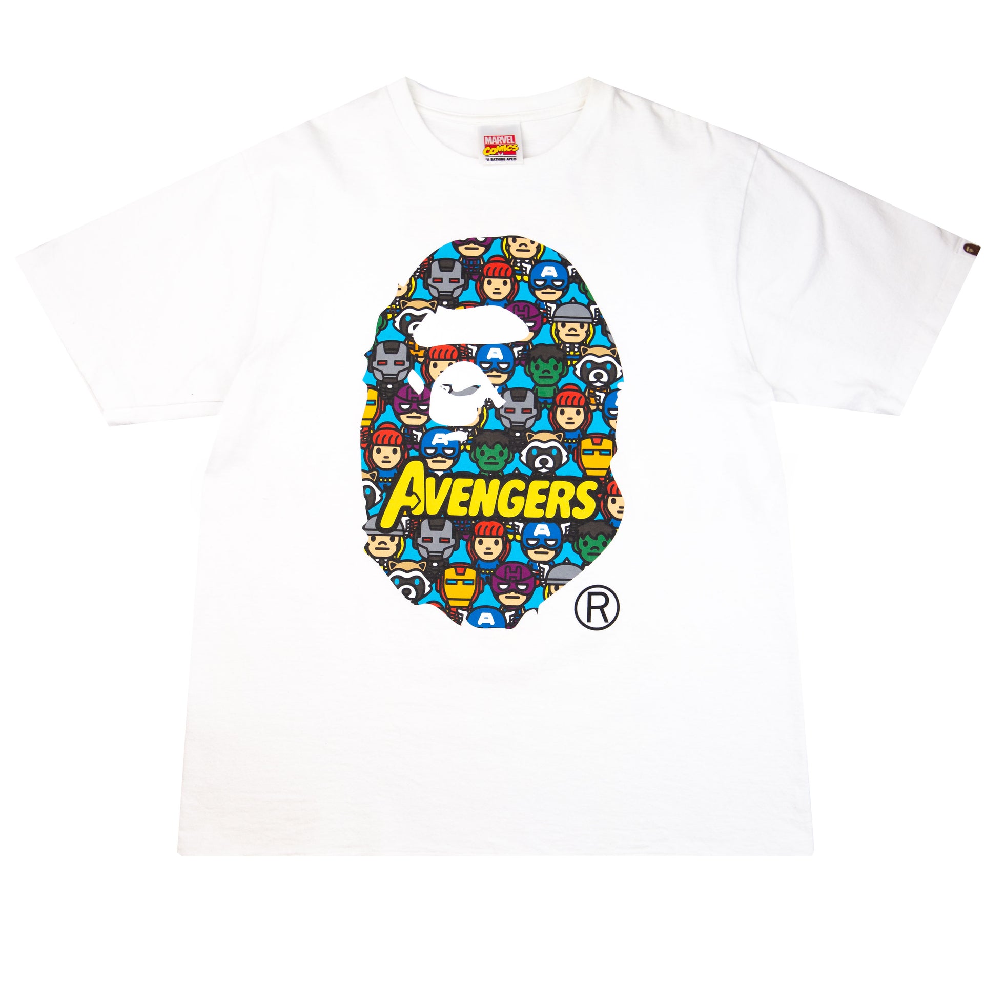 Bape White Marvel Avengers Ape Head Tee PRE-OWNED