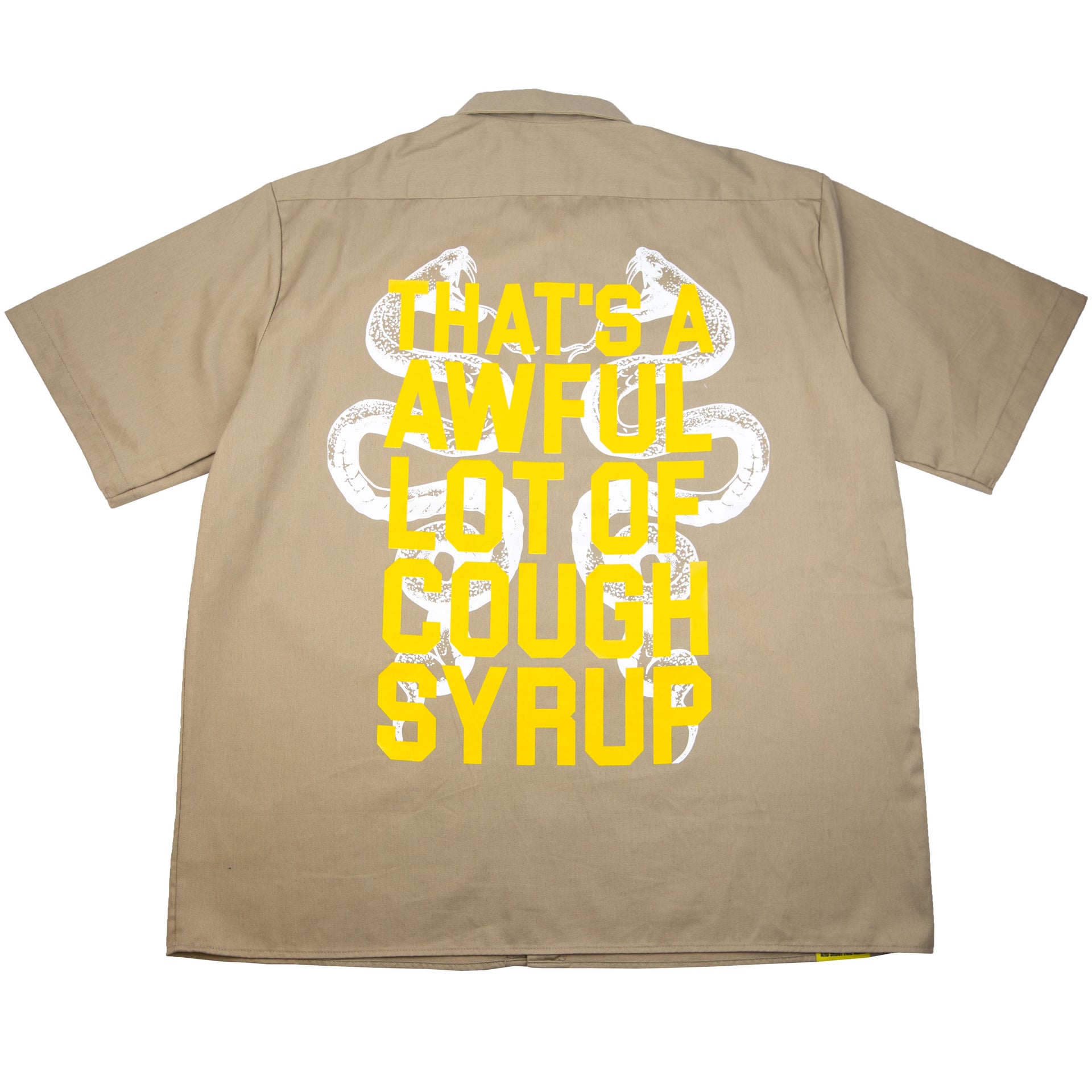 Awful Lot Of Cough Syrup Khaki Dickies Work Shirt PRE-OWNED