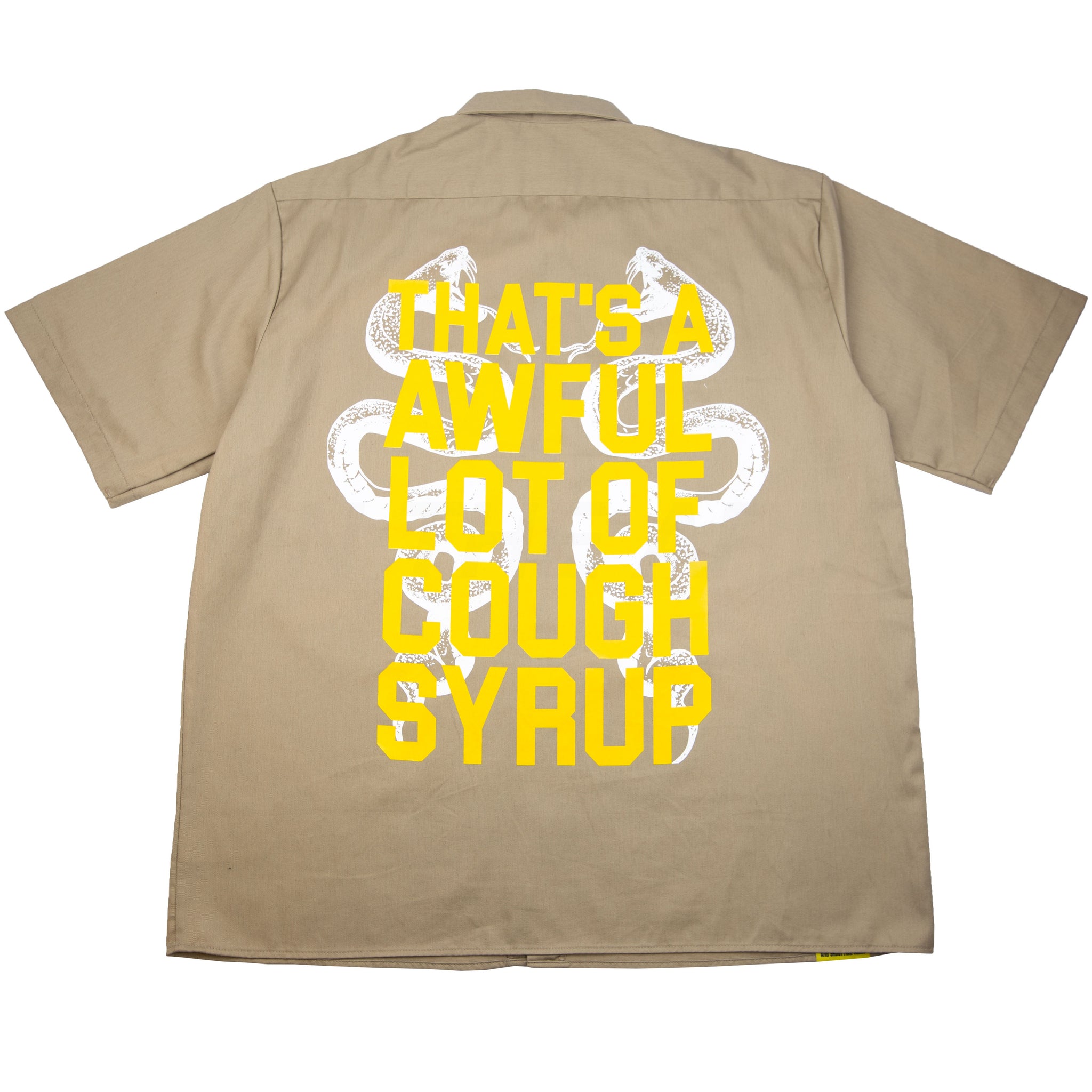 Awful Lot Of Cough Syrup Khaki Dickies Work Shirt PRE-OWNED