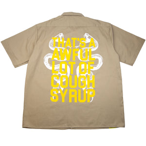 Awful Lot Of Cough Syrup Khaki Dickies Work Shirt PRE-OWNED