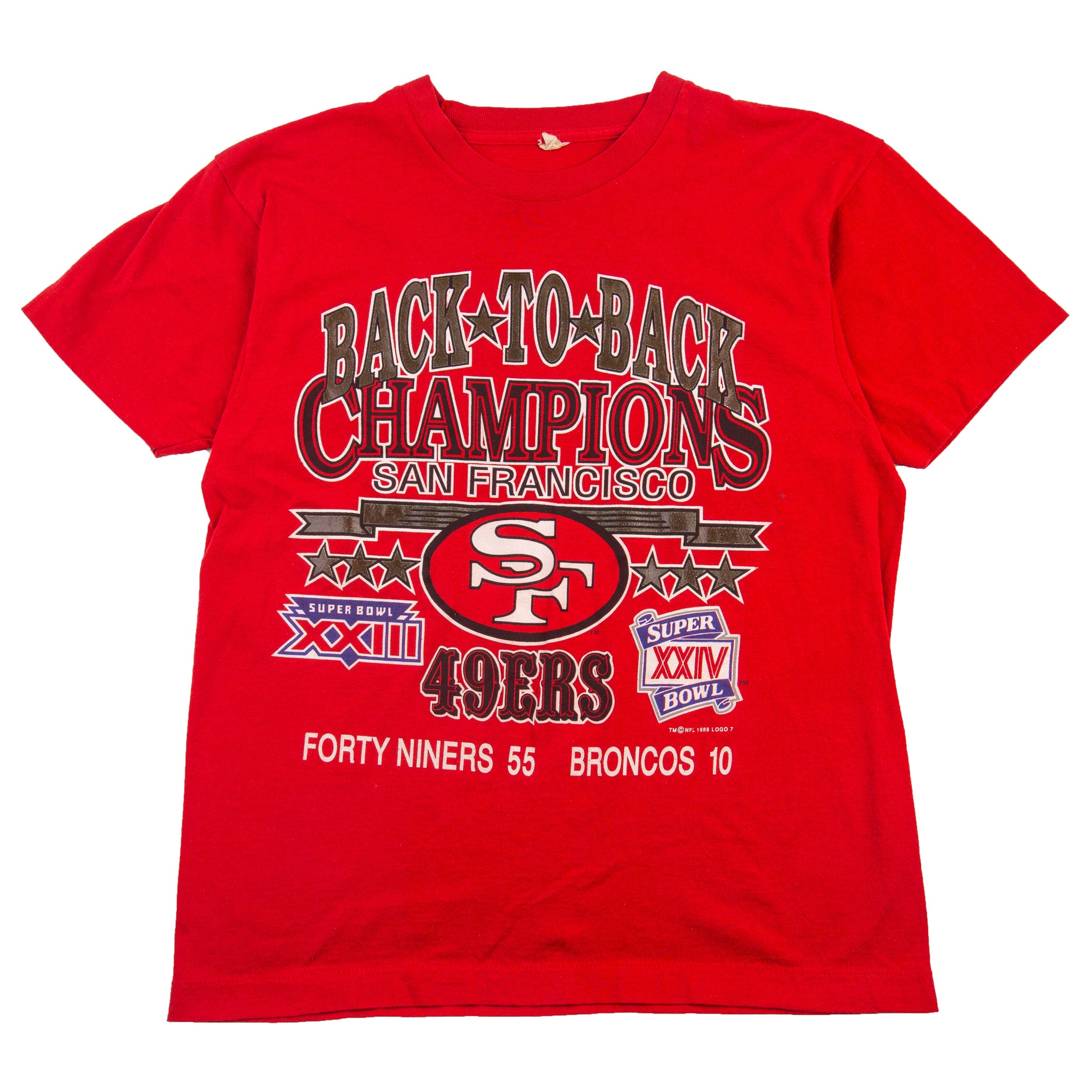 Vintage Red 49ers Back To Back Champions Tee (1989)