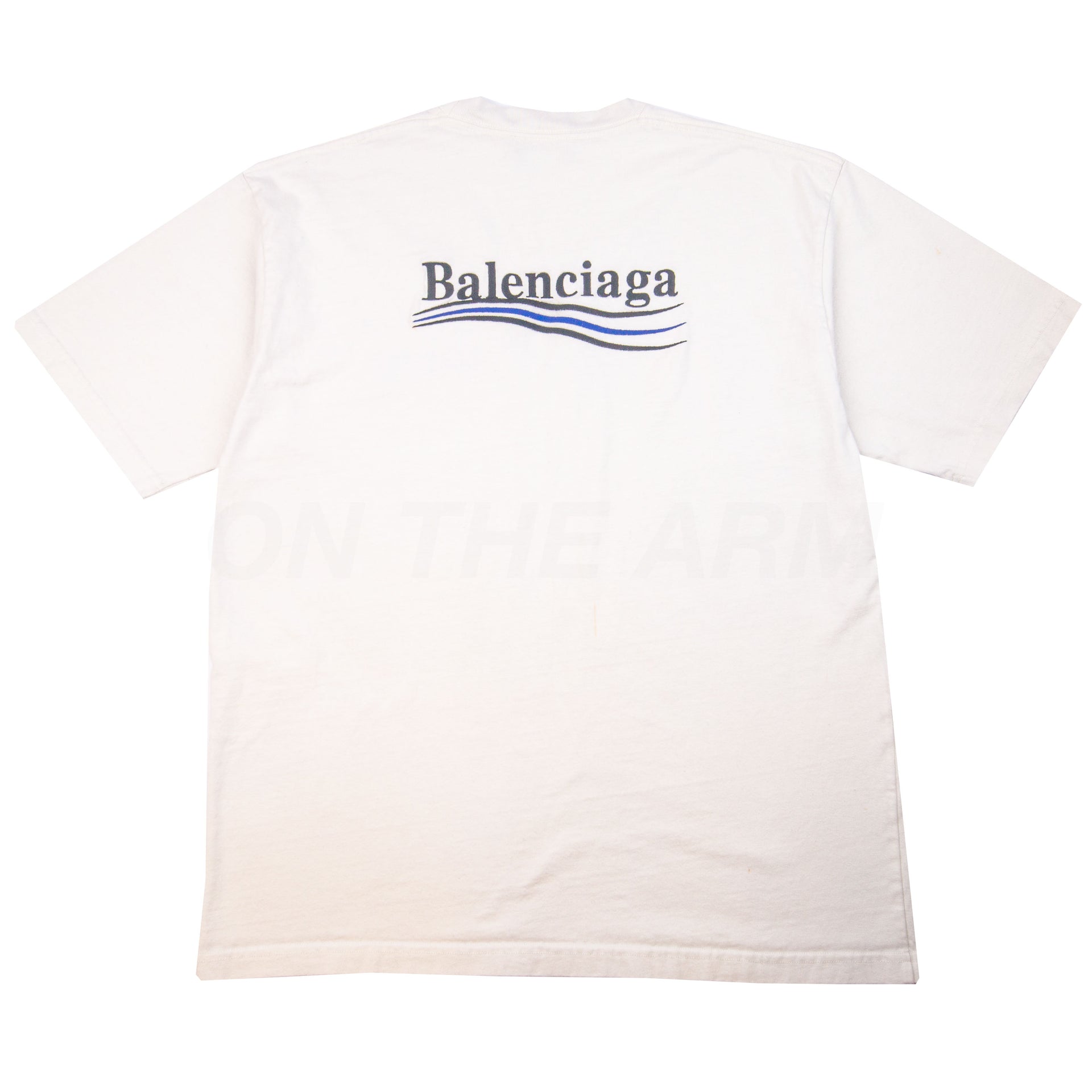 Balenciaga Cream Political Campaign Tee PRE-OWNED