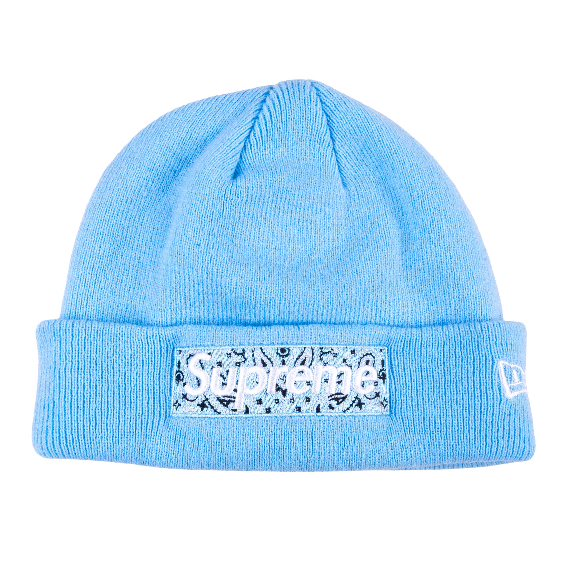Supreme Light Blue Bandana Box Logo Beanie PRE-OWNED