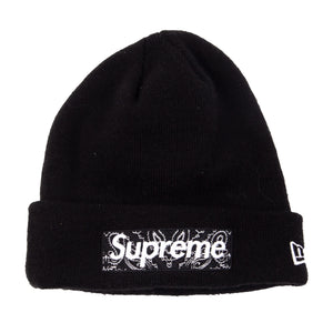 Supreme Black New Era Bandana Box Logo Beanie PRE-OWNED