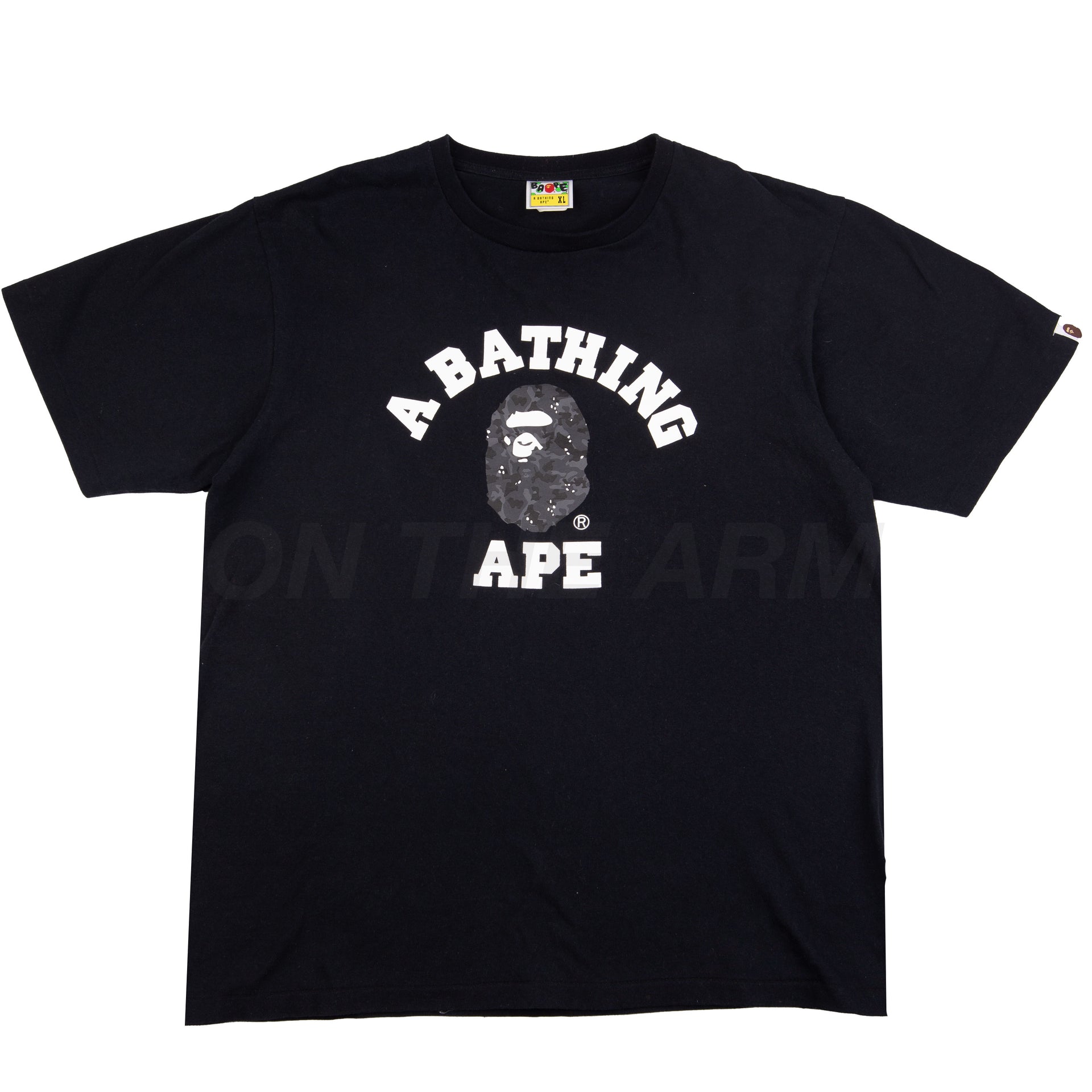 Bape Black Chip Camo College Tee PRE-OWNED