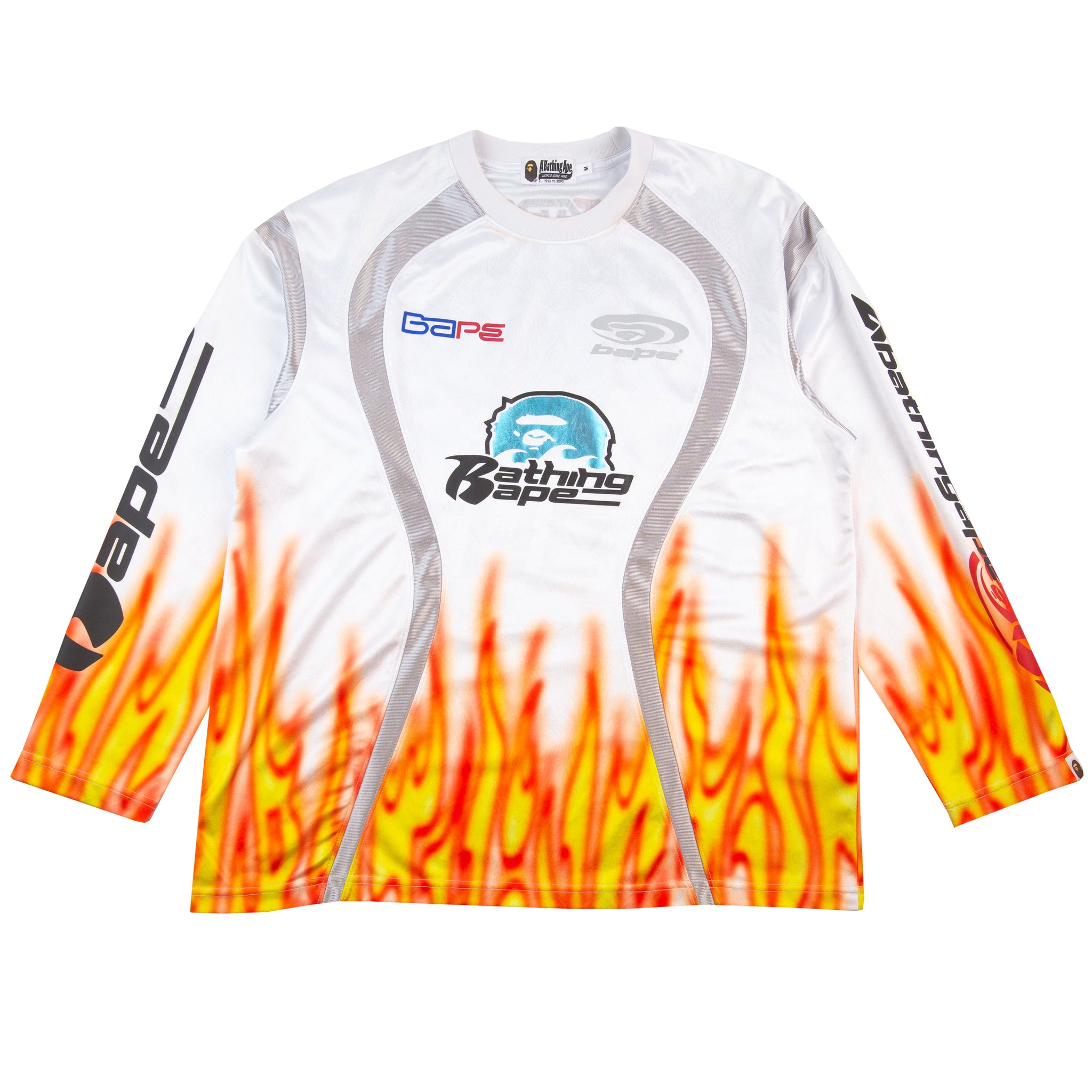 Bape White Flames Jersey PRE-OWNED