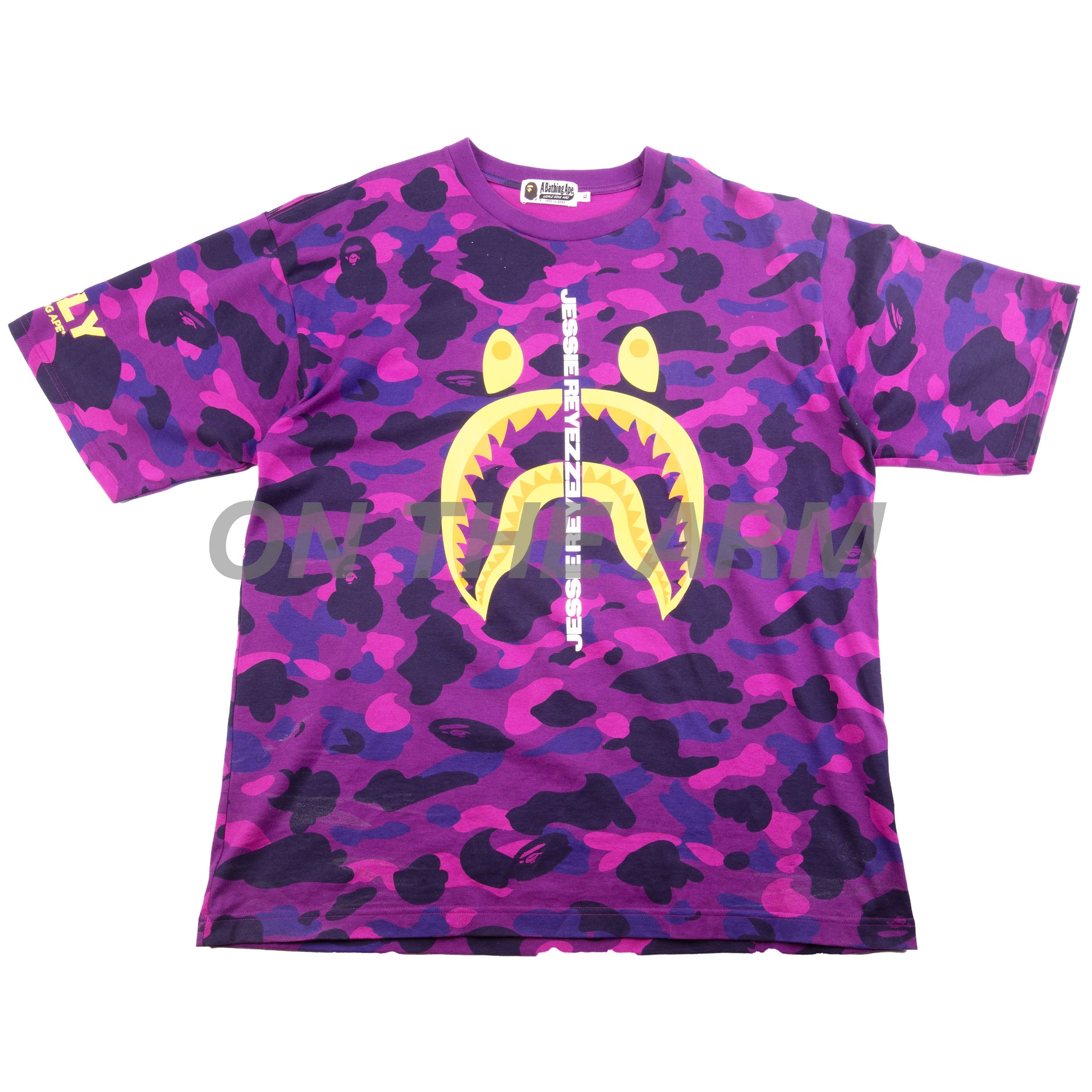 Bape Purple Color Camo Jesse Reyez Shark Tee PRE OWNED