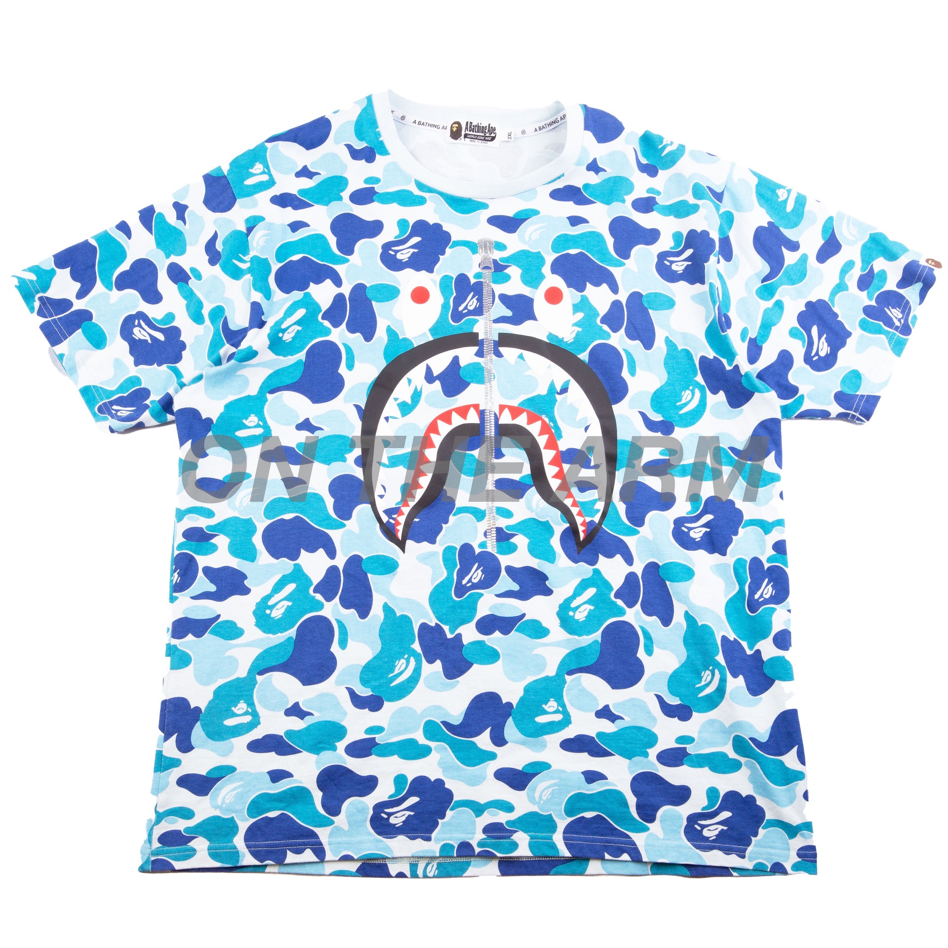 Bape Blue ABC Camo Shark Tee PRE-OWNED