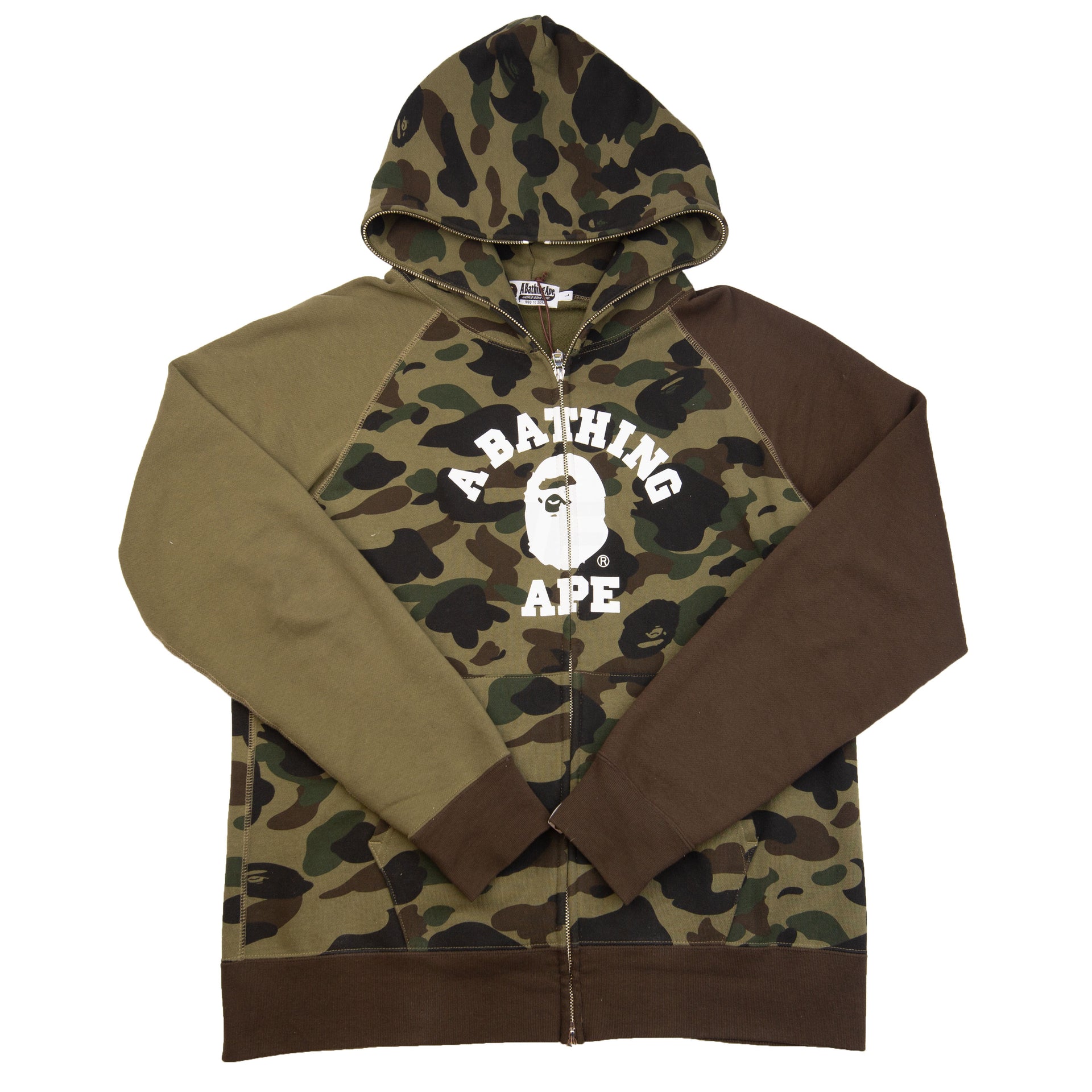 Bape Green First Camo College Full Zip PRE-OWNED
