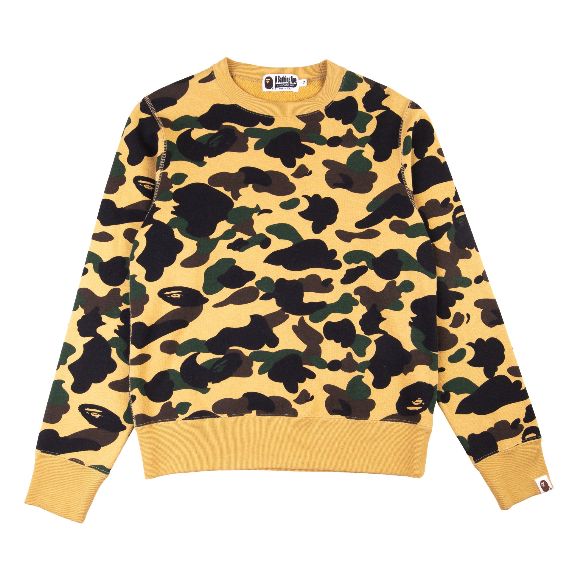 Bape Yellow First Camo Crew