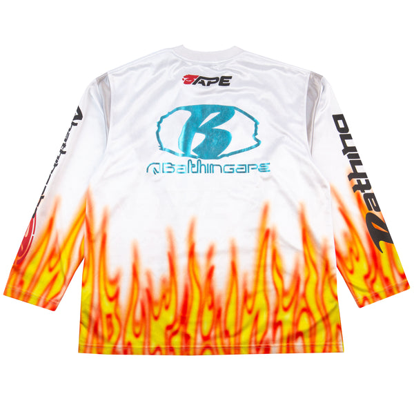 Bape White Flames Jersey PRE-OWNED