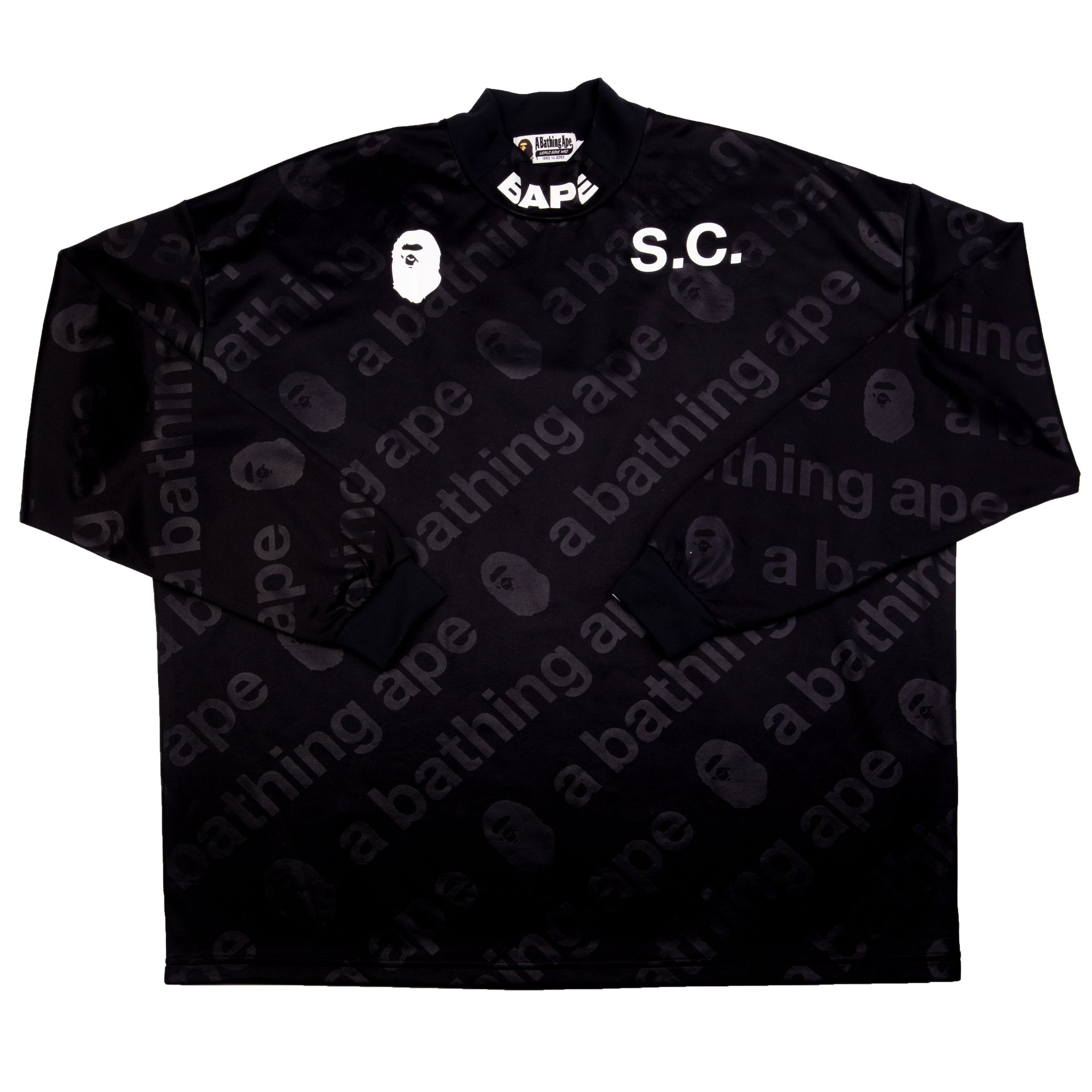 Bape Black Soccer Jersey PRE-OWNED