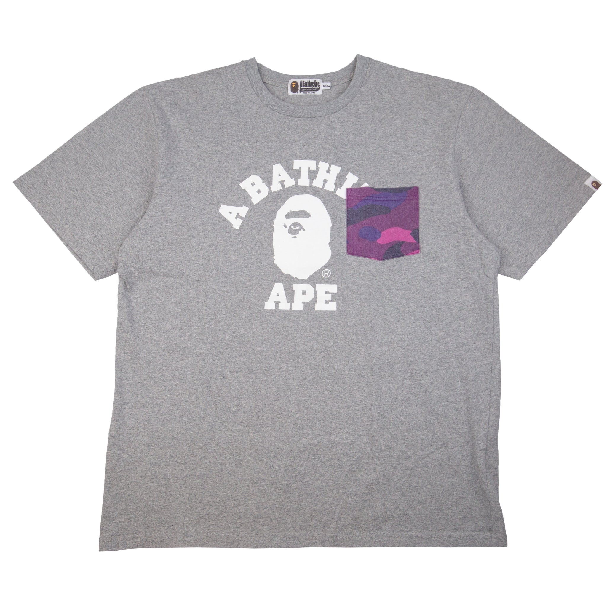 Bape Grey/Purple Color Camo Pocket Tee PRE-OWNED