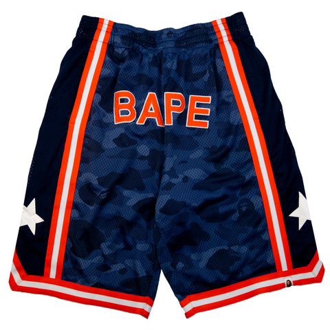 Bape Navy Color Camo Mesh Shorts PRE-OWNED