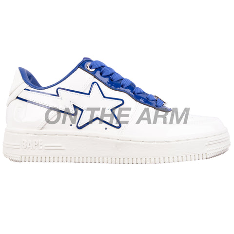 Bape White/Blue Patent Leather Bapesta