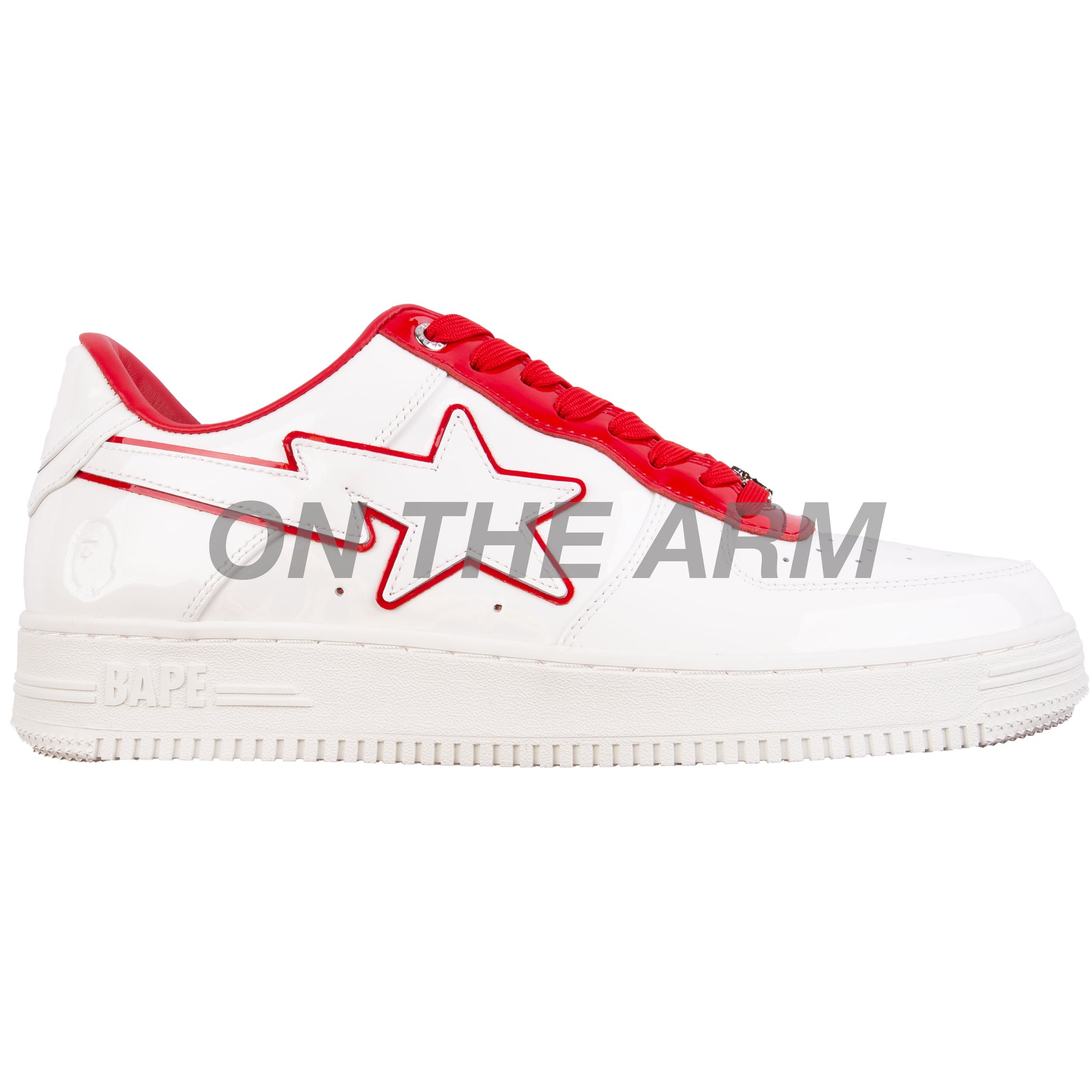 Bape White/Red Patent Leather Bapesta