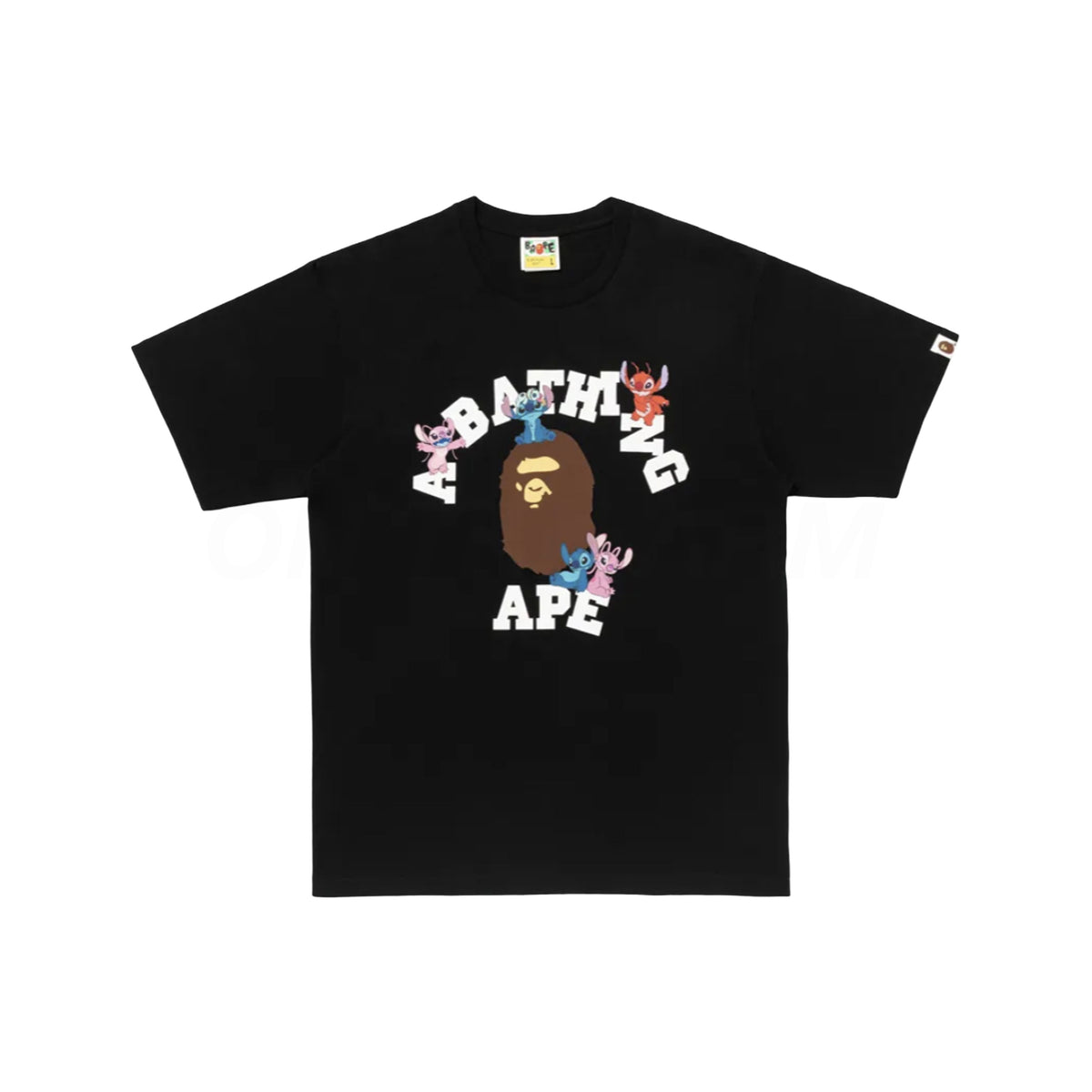 Bape Black Stitch And Friends College Tee