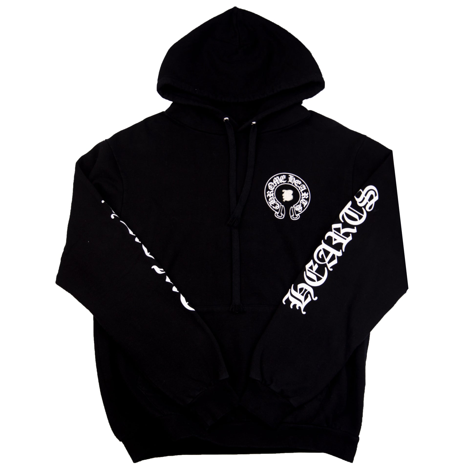 Chrome Hearts Black Bella Hadid "B" Leather Patch Hoodie PRE-OWNED